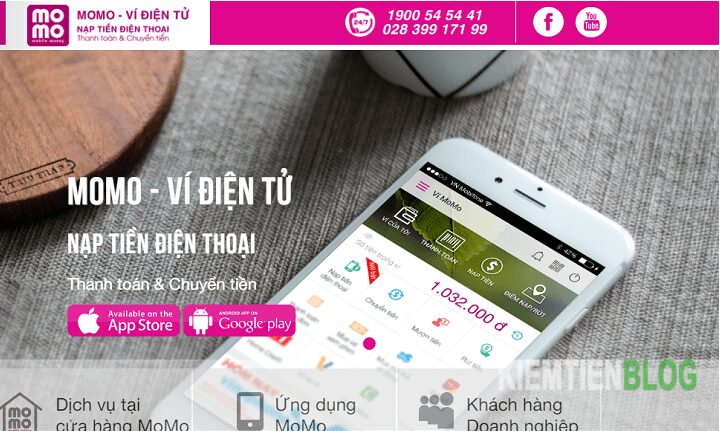 Hình 2. Ví điện tử Momo - app kiếm tiền online nhờ mời bạn bè