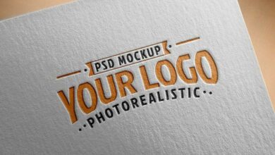 Free Download Paper Logo Mockup